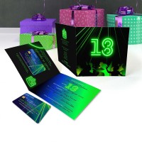  Zaproszenie 18 urodziny laser neon